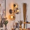 Koyoto Wandleuchte Glas 15 cm Gold, Schwarz, 3-flammig