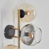 Koyoto Wandleuchte Glas 15 cm Gold, Schwarz, 3-flammig