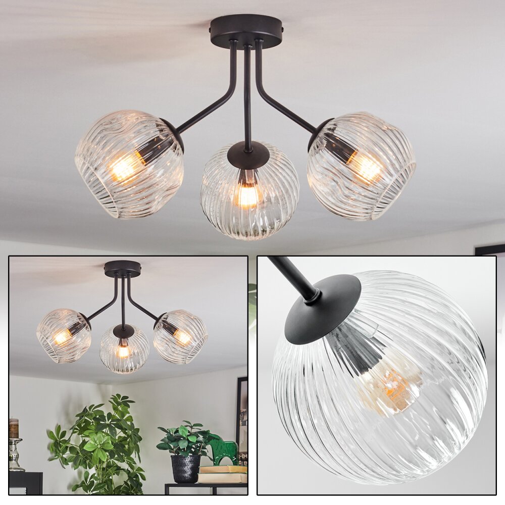 Ripoll Deckenleuchte Glas 15 cm Klar, 3-flammig main product photo