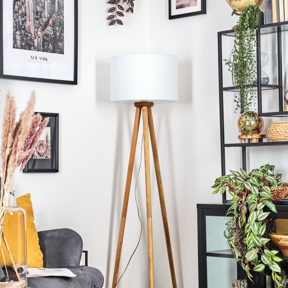 Soungou Stehleuchte 38 cm Naturfarben, Weiß, 1-flammig