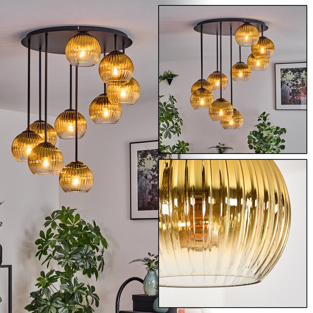 Koyoto Deckenleuchte Glas 15 cm Gold, Klar, 9-flammig main product photo