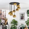 Koyoto Deckenleuchte Glas 15 cm Gold, Klar, 9-flammig