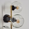 Ripoll Wandleuchte Glas 15 cm Gold, Schwarz, 3-flammig