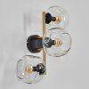 Ripoll Wandleuchte Glas 15 cm Gold, Schwarz, 3-flammig