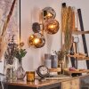 Gastor Wandleuchte Glas 15 cm Gold, Schwarz, 3-flammig