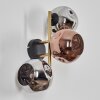 Gastor Wandleuchte Glas 15 cm Gold, Schwarz, 3-flammig
