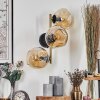 Gastor Wandleuchte Glas 15 cm Gold, Schwarz, 3-flammig