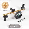 Gastor Wandleuchte Glas 15 cm Gold, Schwarz, 3-flammig
