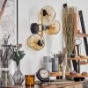 Gastor Wandleuchte Glas 15 cm Gold, Schwarz, 3-flammig