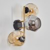 Ripoll Wandleuchte Glas 15 cm Gold, Schwarz, 3-flammig