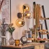 Ripoll Wandleuchte Glas 15 cm Gold, Schwarz, 3-flammig