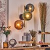 Koyoto Wandleuchte Glas 15 cm Gold, Schwarz, 3-flammig