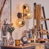 Gastor Wandleuchte Glas 15 cm Gold, Schwarz, 3-flammig