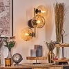 Gastor Wandleuchte Glas 15 cm Gold, Schwarz, 3-flammig