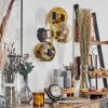 Ripoll Wandleuchte Glas 15 cm Gold, Schwarz, 3-flammig