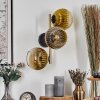 Koyoto Wandleuchte Glas 15 cm Gold, Schwarz, 3-flammig
