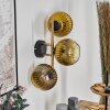 Koyoto Wandleuchte Glas 15 cm Gold, Schwarz, 3-flammig