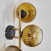 Koyoto Wandleuchte Glas 15 cm Gold, Schwarz, 3-flammig
