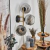 Ripoll Wandleuchte Glas 15 cm Gold, Schwarz, 3-flammig