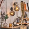 Ripoll Wandleuchte Glas 15 cm Gold, Schwarz, 3-flammig