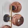 Ripoll Wandleuchte Glas 15 cm Gold, Schwarz, 3-flammig