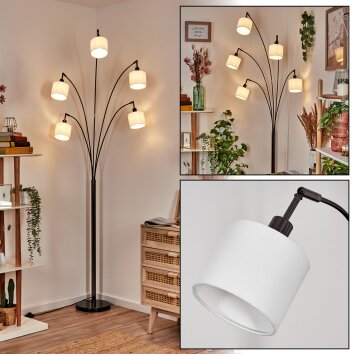 Bassagoda Stehleuchte Chrom, Schwarz, 5-flammig