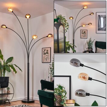 Nikkala Stehleuchte Schwarz, 5-flammig