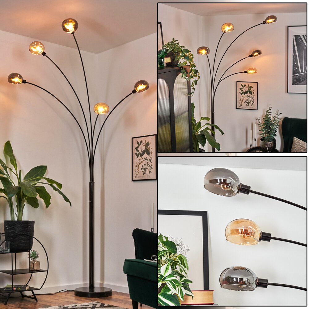 Nikkala Stehleuchte Chrom, Schwarz, 5-flammig main product photo