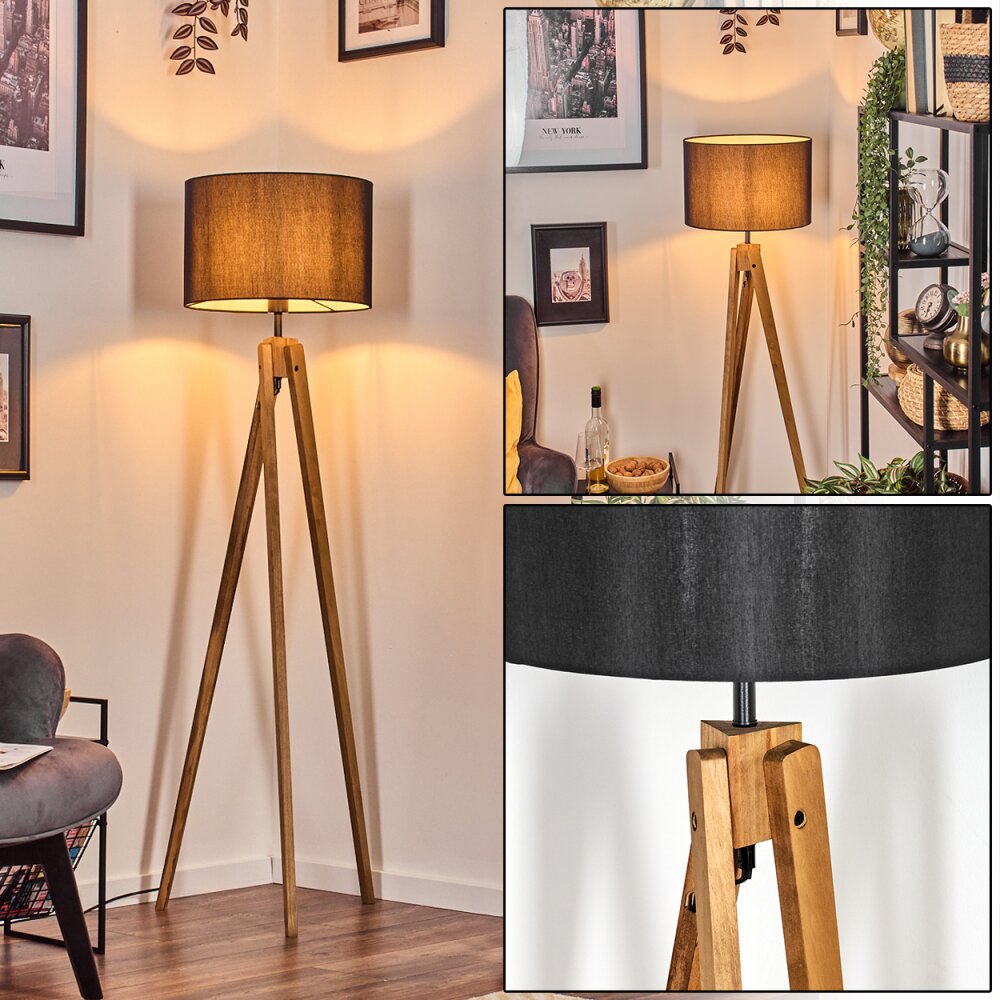 Soungou Stehleuchte 38 cm Naturfarben, Schwarz, 1-flammig main product photo