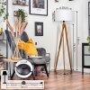 Soungou Stehleuchte 38 cm Naturfarben, Schwarz, 1-flammig