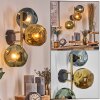 Ripoll Wandleuchte Glas 15 cm Gold, Schwarz, 3-flammig