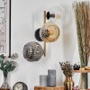 Ripoll Wandleuchte Glas 15 cm Gold, Schwarz, 3-flammig