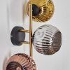 Ripoll Wandleuchte Glas 15 cm Gold, Schwarz, 3-flammig