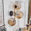 Ripoll Wandleuchte Glas 15 cm Gold, Schwarz, 3-flammig