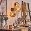 Ripoll Wandleuchte Glas 15 cm Gold, Schwarz, 3-flammig