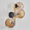 Ripoll Wandleuchte Glas 15 cm Gold, Schwarz, 3-flammig