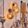 Ripoll Wandleuchte Glas 15 cm Gold, Schwarz, 3-flammig