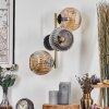 Ripoll Wandleuchte Glas 15 cm Gold, Schwarz, 3-flammig