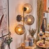 Ripoll Wandleuchte Glas 15 cm Gold, Schwarz, 3-flammig