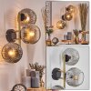 Ripoll Wandleuchte Glas 15 cm Gold, Schwarz, 3-flammig