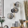 Ripoll Wandleuchte Glas 15 cm Gold, Schwarz, 3-flammig
