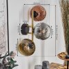 Ripoll Wandleuchte Glas 15 cm Gold, Schwarz, 3-flammig