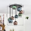 Koyoto Deckenleuchte Glas 15 cm Blau, Grün, Kupferfarben, 9-flammig