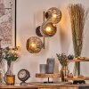 Ripoll Wandleuchte Glas 15 cm Gold, Schwarz, 3-flammig