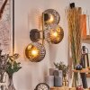 Ripoll Wandleuchte Glas 15 cm Gold, Schwarz, 3-flammig
