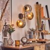 Ripoll Wandleuchte Glas 15 cm Gold, Schwarz, 3-flammig