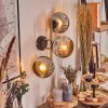 Ripoll Wandleuchte Glas 15 cm Gold, Schwarz, 3-flammig