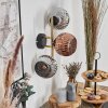 Ripoll Wandleuchte Glas 15 cm Gold, Schwarz, 3-flammig