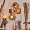 Ripoll Wandleuchte Glas 15 cm Gold, Schwarz, 3-flammig