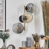 Ripoll Wandleuchte Glas 15 cm Gold, Schwarz, 3-flammig